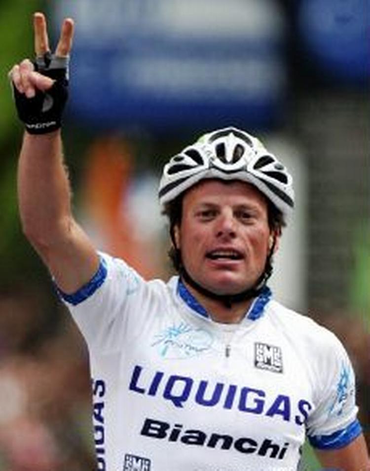 Det var så nummer to etapesejr, signalerer en glad Di Luca. - Foto: AP 