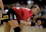 Slagelses Bojana Popovic jubler efter en scoring. - Foto: Jens Dresling 