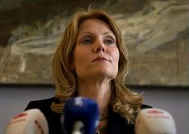 Helle Thorning-Schmidt utilfreds med regeringens finansiering af modellen for Furesø Kommune.- Foto: Finn Frandsen 