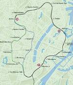 De to cityring-ruter, der er foreslået. 