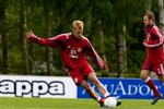 Søren Larsen, der er topscorer i den svenske liga, deltog i dagens træning. - Foto: Kim Agersten 