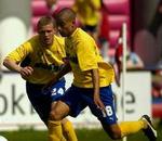 Herfølges U21-svensker Billy Berntsson (t.h.) spillede allerede i Superligaen i sidste sæson. - Arkivfoto: Jens Dresling. 