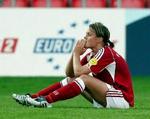 Cathrine Paaske Sørensen ærgrer sig efter nedturen. - Foto: AP 