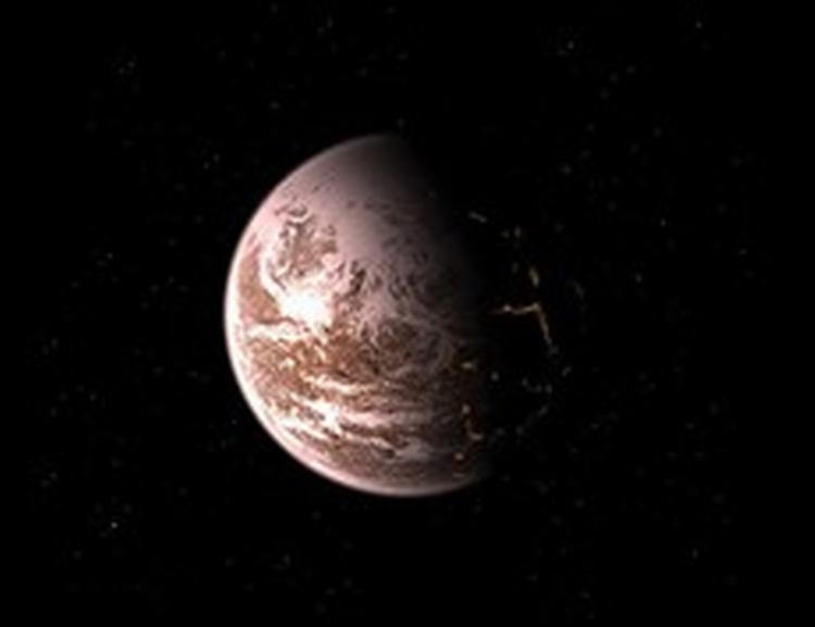 En tegneres opfattelse af hvordan planeten kan se ud. Endnu har ingen set planeten. - Foto: Trent Schindler/ NSF 