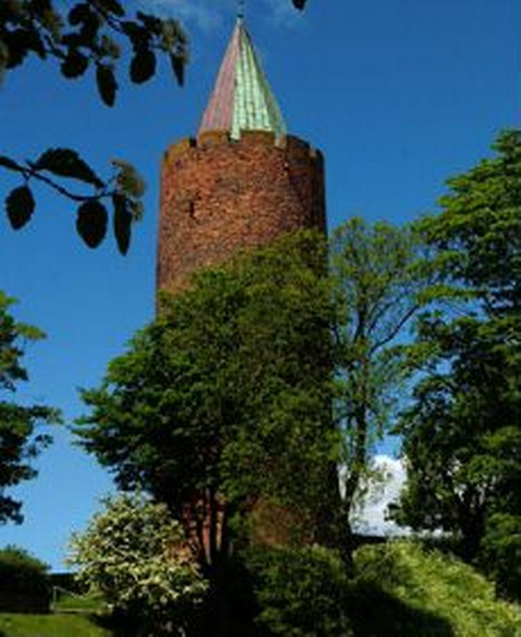 En arkæolog graver i den næste måneds tid efter spor i Sankt Andreas kirke, hvis ruin ligger neden for Gåsetårnet. - Arkivfoto: Kim Agersten 