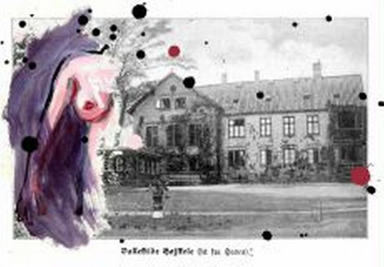 Illustration af Mette Dreyer på foto fra A. Nordahl-Petersens 'Danmarks højskoler', 1908. 