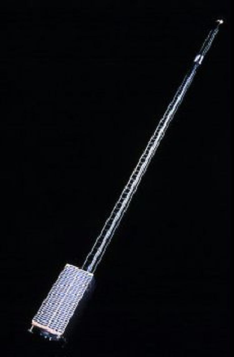 Ørstedsatellitten blev sendt i kredsløb i 1999. - Modelfoto: Tycho Brahe Planetariet 