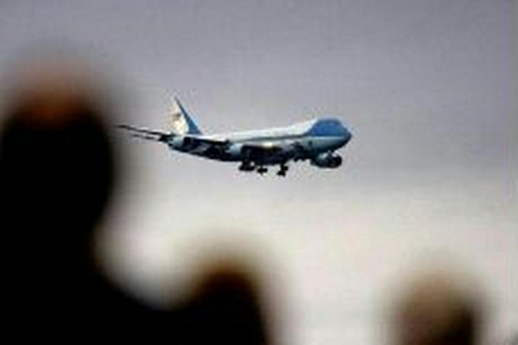 Air Force One på vej mod landingen i Kastrup Lufthavn. - Foto: Thomas Borberg 