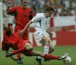 Smertin mod to belgiere under EM 2004. - Arkivfoto: AP. 