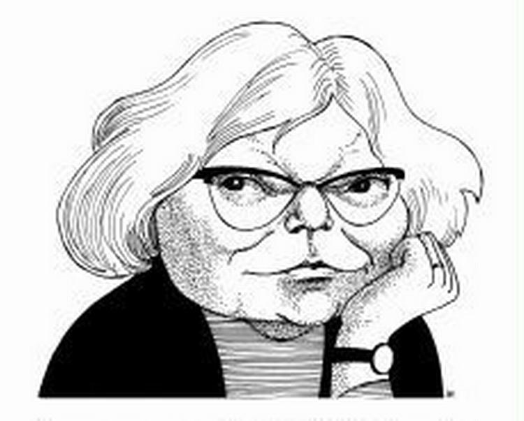 Inger Christensen. - Tegning: Anne-Marie Steen Petersen 