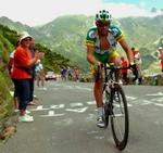 Oscar Pereiro på vej mod triumf på gårsdagens etape. - Foto: AP 