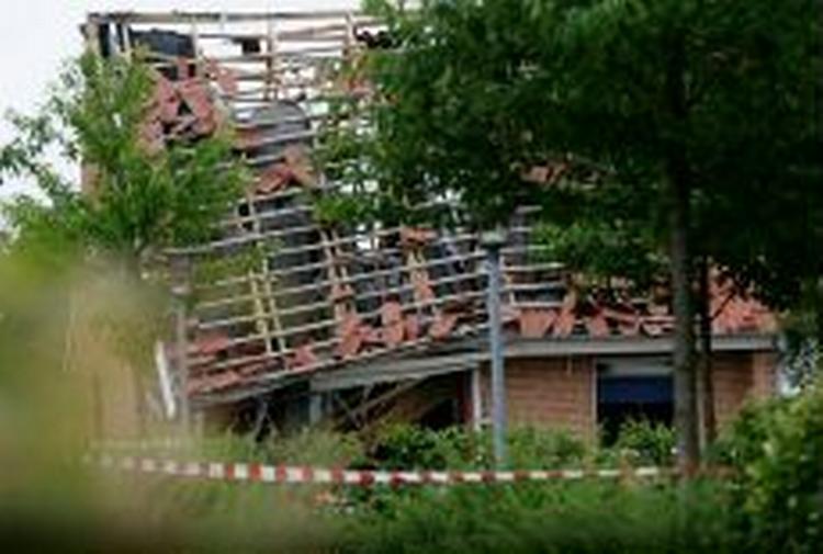 Rækkehuset i Odense blev raseret ved eksplosionen. - Foto: Anders Brohus 