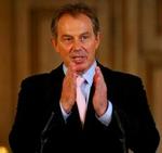 Tony Blair på dagens pressemøde i London. - Foto: AP 