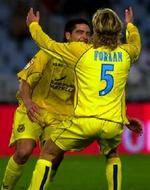 Villarreals to nøglespillere - Riquelme og Forlán. - Arkivfoto: AP. 