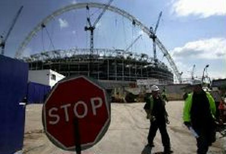 Byggepladsen Wembley 13. maj, 2005. - Arkivfoto: AP. 