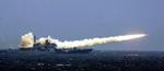 En russisk destroyer affyrer et missil under øvelsen. - Foto: AP 