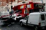 Bus nummer 30 eksploderede ved Russell Square. - Arkivfoto: AP 