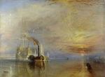 Det bedste maleri i Storbritannien   i hvert fald ifølge briterne selv   er Joseph Turners  Krigsskibet Temeraire . Det portrætterede skib deltog i øvrigt i sin tid i Slaget på Trafalgar.   Foto: National Gallery 