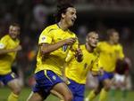 Zlatan var på pletten for Sverige. - Foto: AP. 