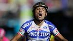 Paolo Bettini var stærkest på stigningen kort før mål-stregen. - Foto: AP 