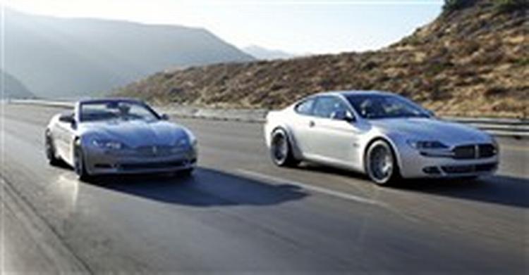 De to nye biler fra Henrik Fisker: Den åbne Tramonto (baseret på Mercedes SL) og Latigo CS (baseret på BMW 6.serie). Foto: Fisker 