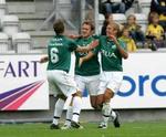 Viborgs Thomas Frandsen har scoret til 1-0. - Foto: Erik Kragh 