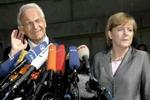 Angela Merkel og Edmund Stoiber efter mødet. - Foto: AP 