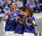 Glædesrus over Schalkes andet mål. -Foto: AP 