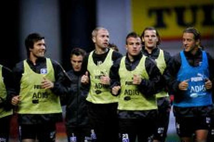 Hamburger SV har prøvet græsset af i Parken. - Foto: Jens Dresling 