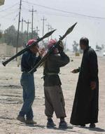 Sunnimuslimske oprørere i byen Fallujah. - Arkivfoto: AP 