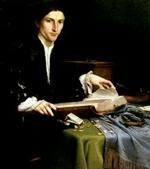 Bredals formidling er let og ubesværet, understøttet af de mange relevante illustrationer. Her hvad der kunne være Montaignes ideal:  En ung adelsmand i sit atelier  af Lorenzo Lotto.   Foto: Galleria dell Accademia, Venedig/Bridgeman Art Library 