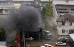 Store dele af Naltjik var indhyllet i røg under de langvarige kampe mellem angribende terrorister og soldater. - Arkivfoto: AP 