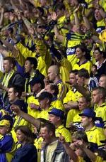 Fraktionen  Brøndbyfans mod Racisme  må ikke hænge deres banner op på Brøndby Stadion. - Arkivfoto: Polfoto. 