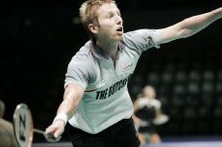 Badmintonspilleren Niels Christian Kaldau var eneste dansker i herrernes semifinale i Denmark Open. Men han tabte stort. - Foto: Rasmus Baaner 