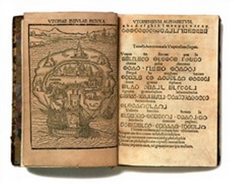 Thomas Mores roman 'Utopia' fra 1516 bliver kun meget sjældent sat til salg. 