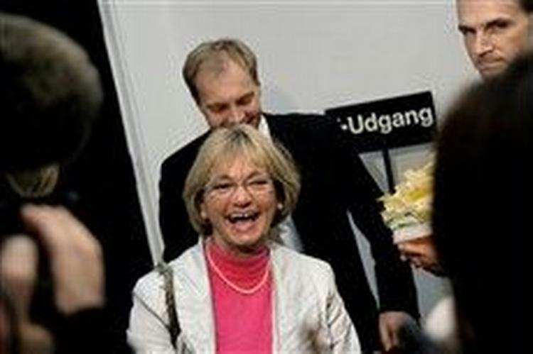 Trods seje forhandlinger var humøret i aftes højt hos Dansk Folkeparti. Foto: Anders Birch 