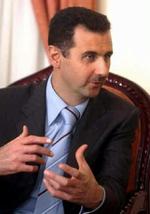 Ikke overraskende erklærer Syriens præsident Assad sit lands uskyld i attentatet der kostede den tidligere libanesiske premierminister Rafik al-Hariri livet.. - Arkivfoto: AP 