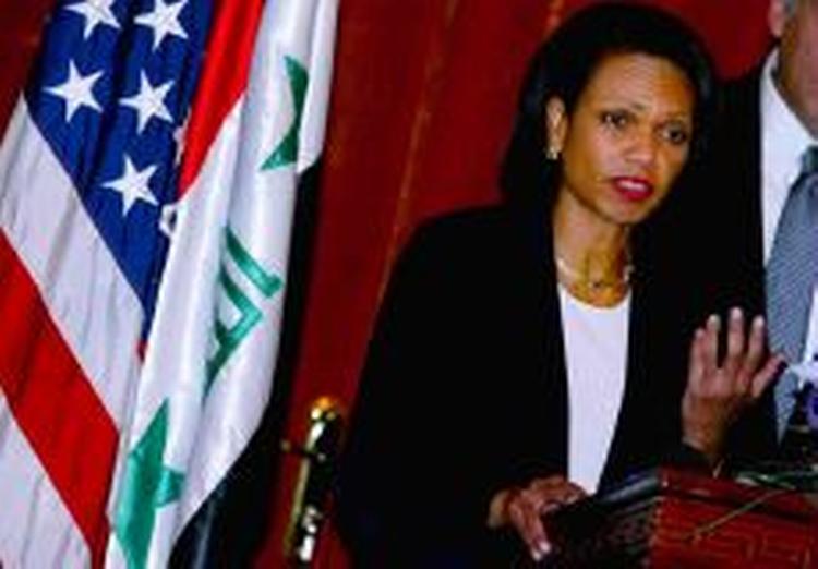 Den amerikanske udenrigsminister Condeleezza Rice var på et overraskende besøg i Irak i dag - Foto. AP 