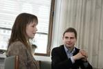Nicolai Wammen (S) kan sende Venstres Louise Gade (tv) ud af rådhuset i Århus, viser meningsmåling. - Foto: Rasmus Baaner 