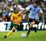 Pablo Garcia og Uruguay har en smal føring med til Australien. 