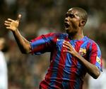 Samuel Eto'o bragte Barcelona foran efter et kvarter. - Foto: AP 