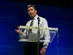 Anders Fogh Rasmussen under sin tale på landsmødet. - Foto: Lars Skaaning 