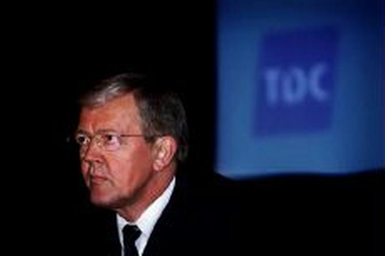 Henning Dyremose og TDC´s finansdirektør kan se frem til stor økonomisk gevinst ved et salg af telekoncernen. - Foto: Martin Lehmann 