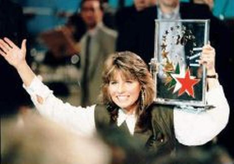 Carola Häggkvist efter triumfen i Rom i 1991. - Foto: Claus Bjørn Larsen 