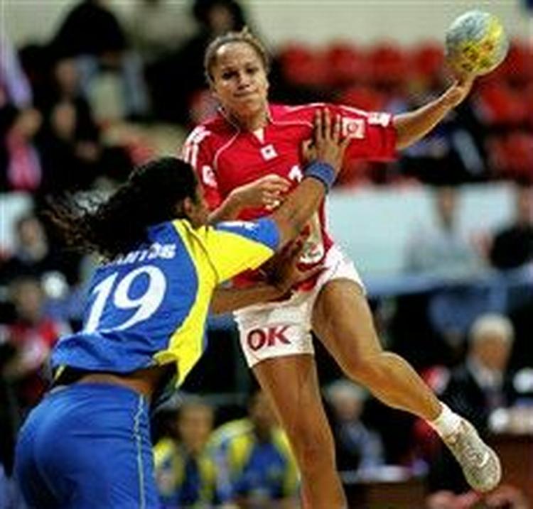 Josephine Touray viste stor styrke med syv mål, da det danske hold for alvor trængte til hjælp mod Brasilien.   Foto: Lars Poulsen 