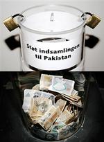 Også i Politikens foyer i København er der kommet mange penge i indsamlingsrøret.   Foto: Anders Birch 