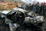 Mindst tre personer skal være blevet dræbt ved attentatet i morges i udkanten af Beirut. - Foto: AP 