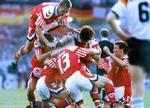 Kim Vilfort har scoret til 2-0 i finalen mod Tyskland 26. juni 1992. - Arkivfoto: Lars Poulsen 
