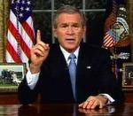 Bush gav i tv-talen sine kritikere en løftet pegefinger. - Foto: AP 
