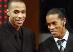 En kommende angrebsduo i Barcelona? Ronaldinho er meget begejstret for den franske angriber og sammenligner ham med sig selv. - Foto: AP 